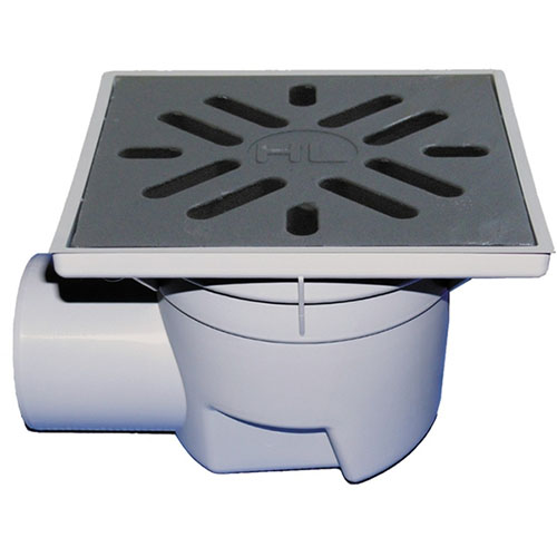 HL605W Трап ПП PERFEKT с гориз. выпуском, решёткой из чугуна и гидрозатвором DN110